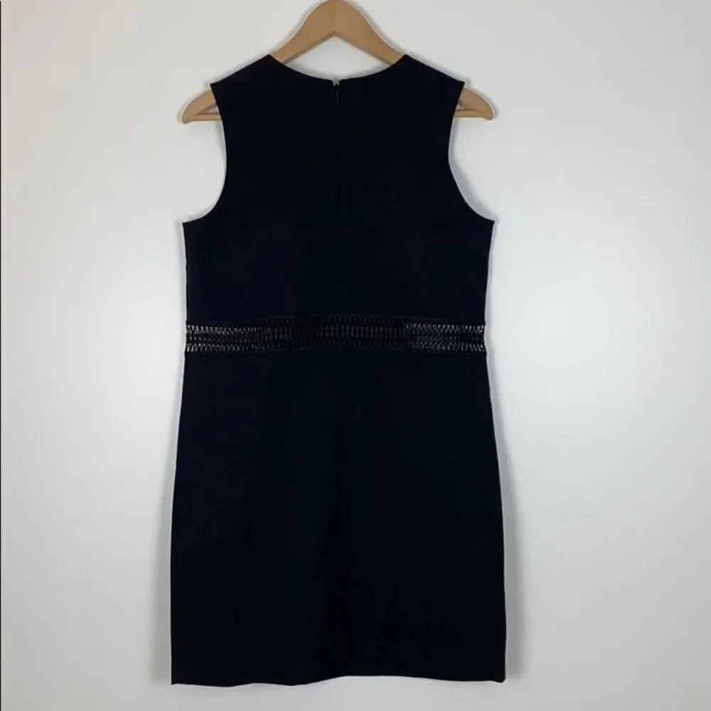 Maje Restal Black Cotton Mini Dress Crochet Waist